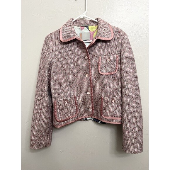 Missoni Jackets & Blazers - Missoni Blazer US 10 46 Pink Tweed Jacket Made Italy Floral Lined Designer $1500